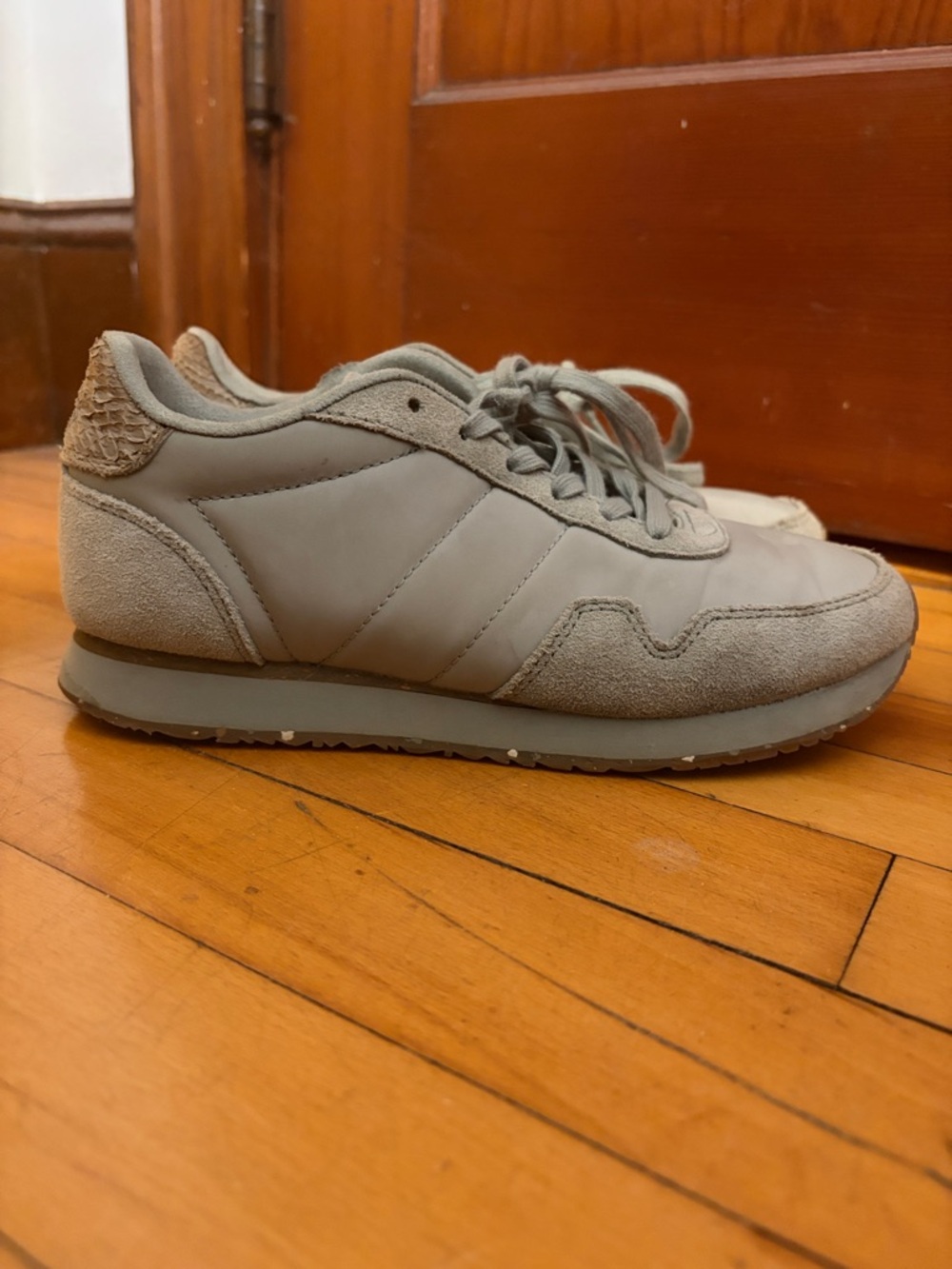 Woden NORA III Seagrass Suede Sneakers, EUR size 37